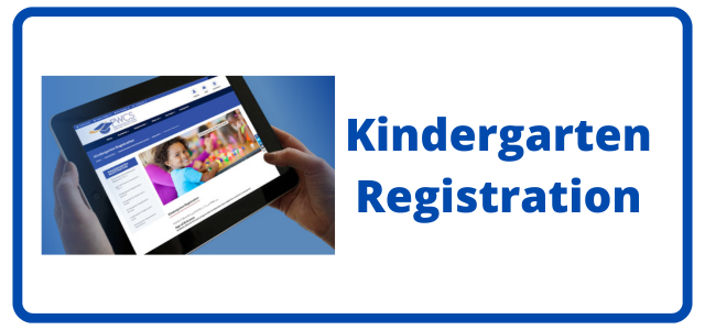 picture of ipad with text "kindergarten registration"